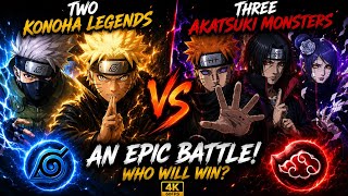 2 KONOHA LEGENDS vs 3 AKATSUKI MONSTERS! 😱🔥 WHO WILL WIN?! | 4K screenshot 4
