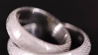 Cuttlefish casting ring, in sterling silver with diamond