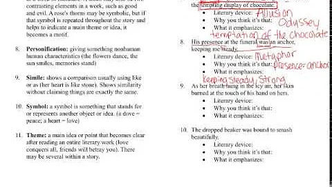 Literary Device Explanations