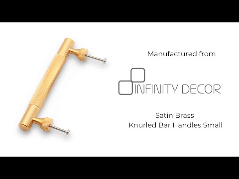 INFINITY DECOR - Knurled Bar Handles Small Satin Brass | Cabinet Handle | Drawer Pull