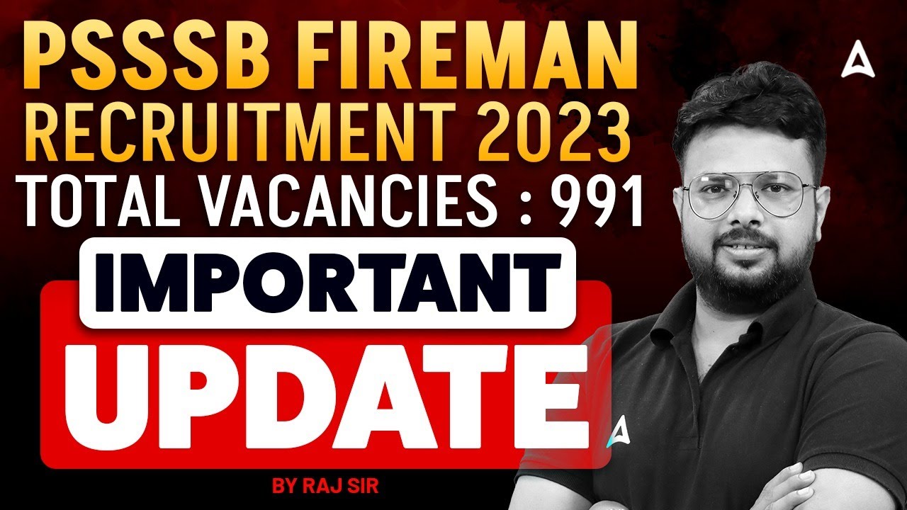 PSSSB Fireman Recruitment 2023 | PSSSB Important Update | By Raj Sir