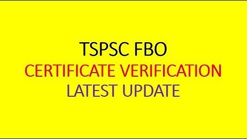 TSPSC FBO CERTIFICATE VERIFICATION | FBO PQT & PET EVENTS | LATEST UPDATE