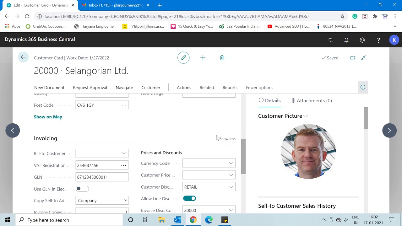 Настройка ценовой группы клиентов в Dynamics 365 Business Central