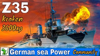 Z35 Destroyer (German Sea Power) -  World of Warships Legends - Community Replay (Nemesis Gaming)