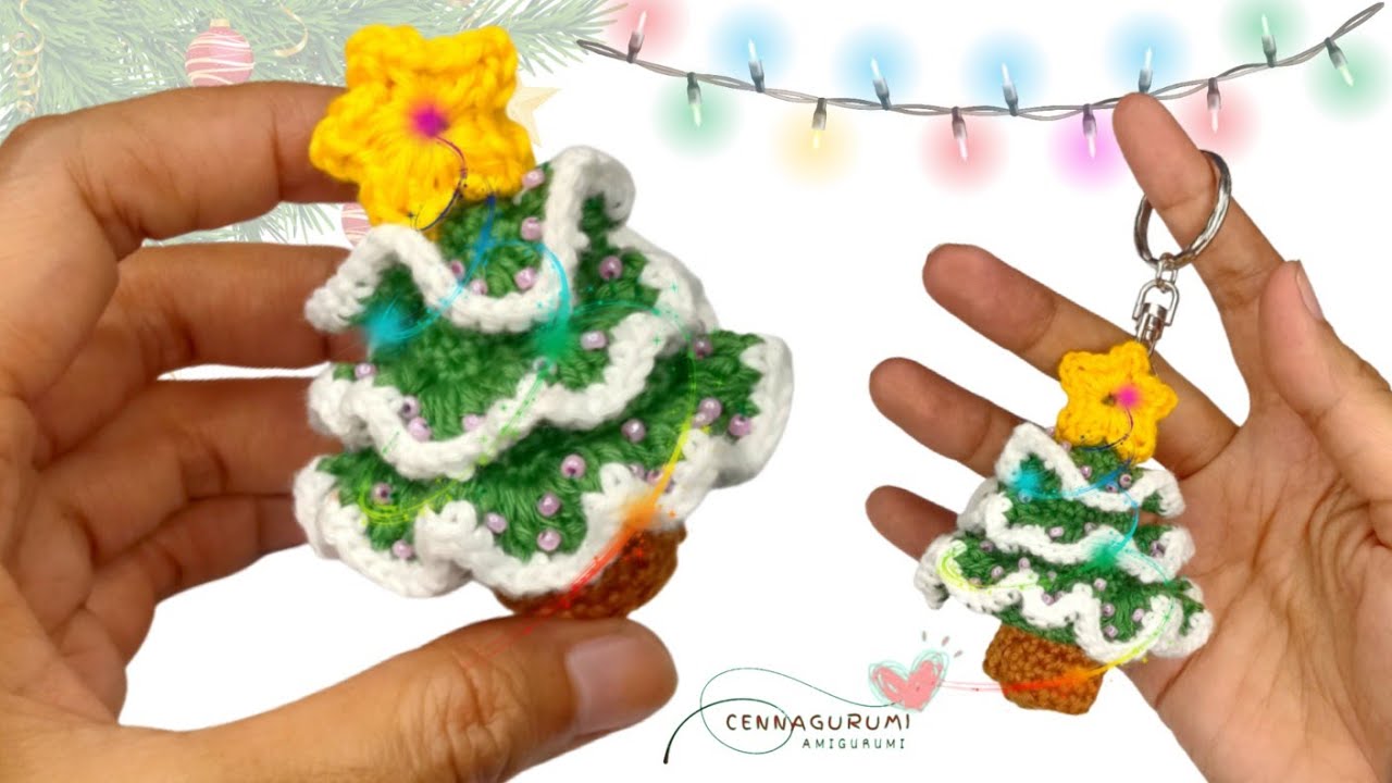 Рождественские украшения крючком || Брелок «Рождественская елка» крючком || Рождественская елка