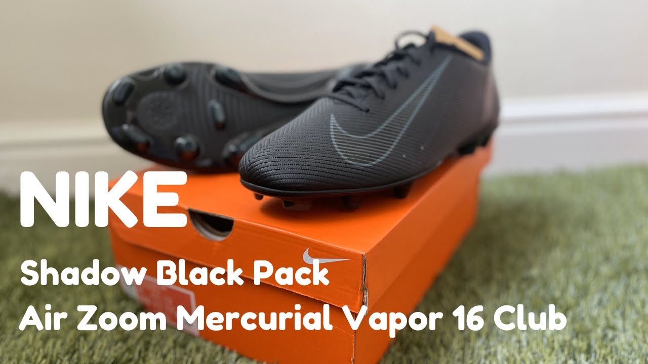 Nike Air Zoom Mercurial Vapor 16 Club FG/MG Football Boots + On Feet - Shadow Black Pack
