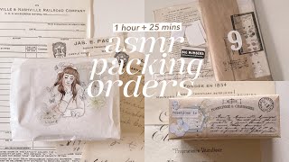 ASMR Packing Orders Small Business : Stationery &amp; Journaling Supplies 📦 1 hour 25 mins 🌜realtime