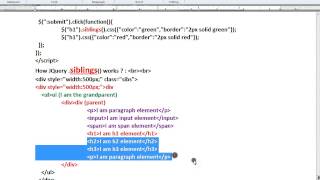SIBLINGS METHOD IN JQUERY DEMO