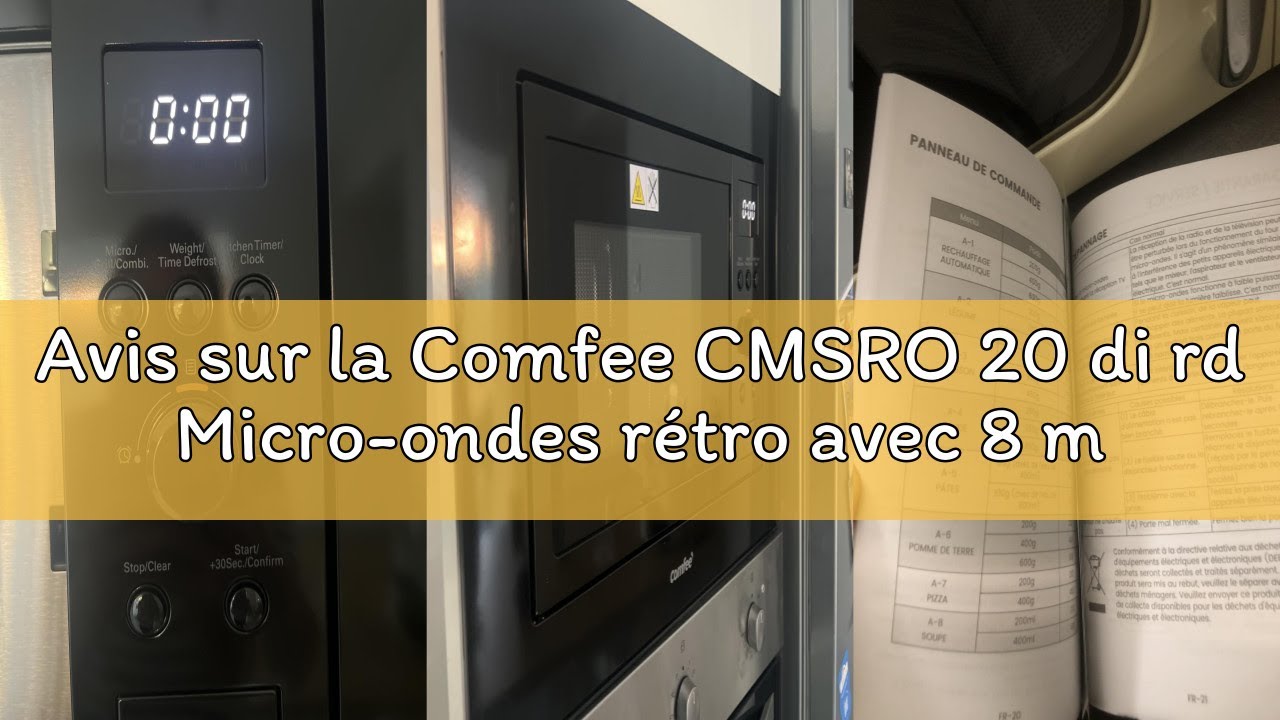Avis sur la Comfee CMSRO 20 di rd Micro-ondes rétro avec 8 menus automatiques, 5 niveaux de puissanc
