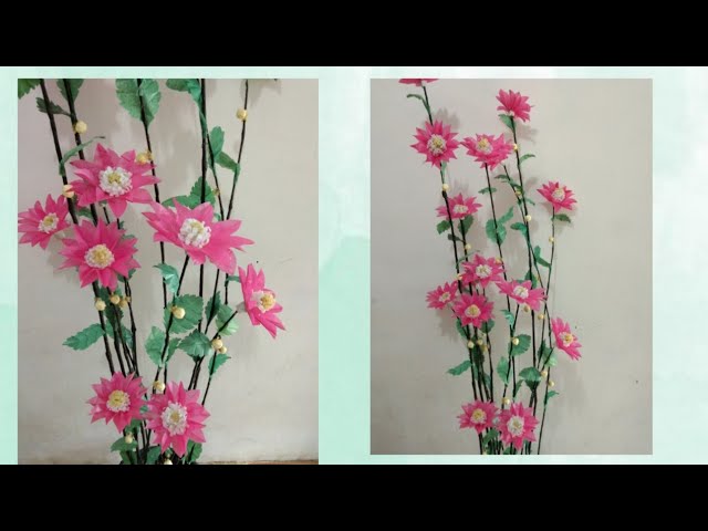 Diy Bunga Penghias Sudut Ruangan Dari Plastik Kresek Dan Bambu How