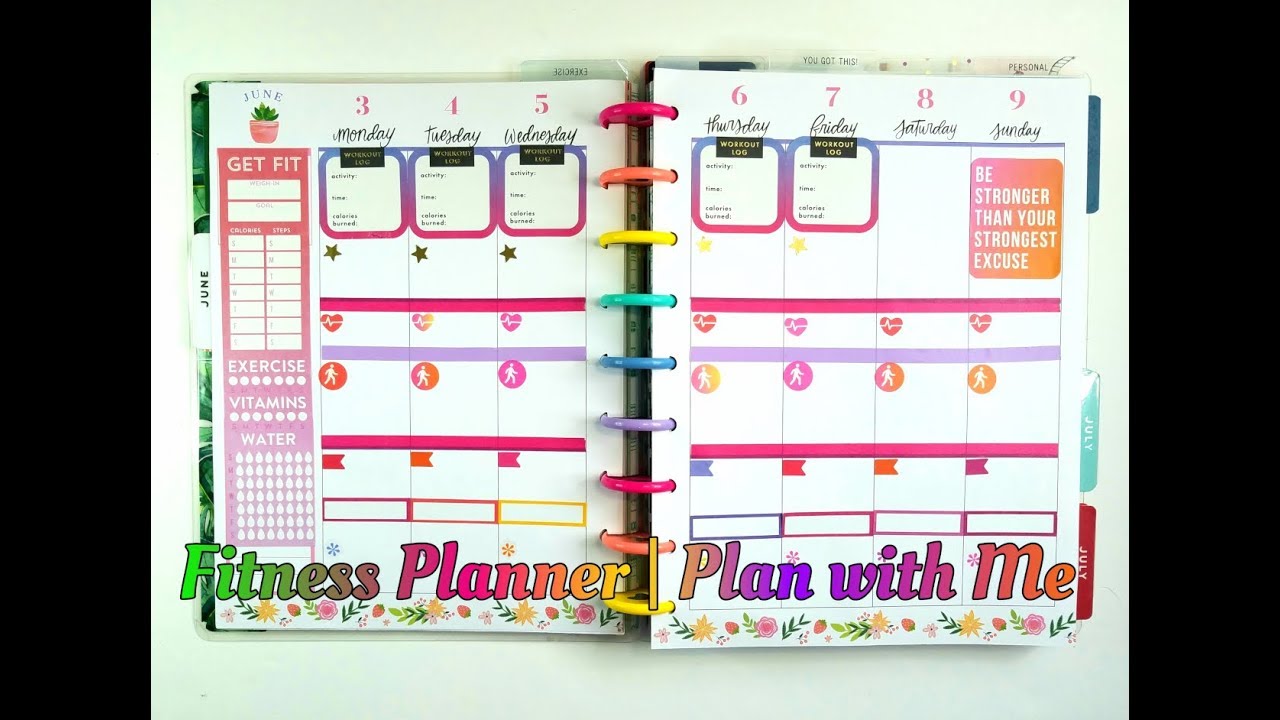 Fitness Plan with Me Happy Planner Wellness Planner YouTube