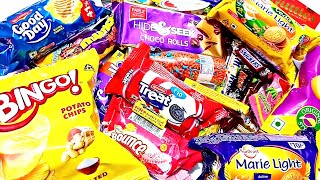 101 Yummy Snacks A Lot Of Candy Mars Snickers Crackers Potato Chips Goodday Cookies Candies Crackers
