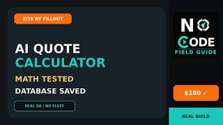 Zite by Fillout Tutorial (2026): Build an AI Quote Calculator That Checks Its Own Math