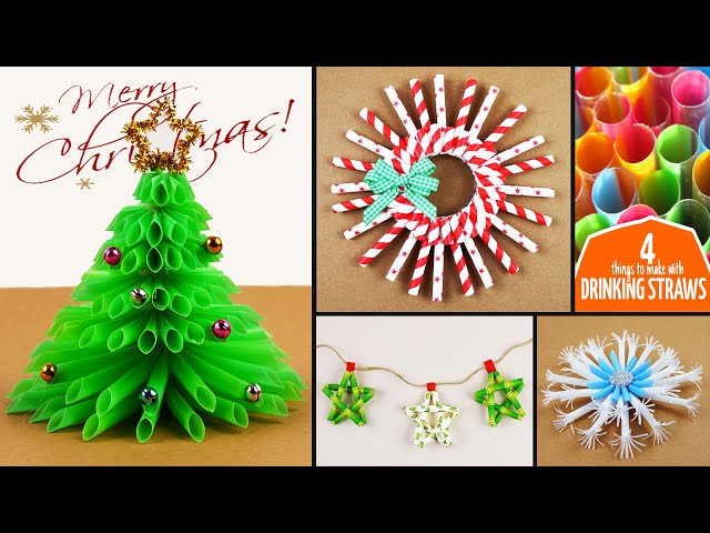 How to Make Drinking Straw Star Ornaments