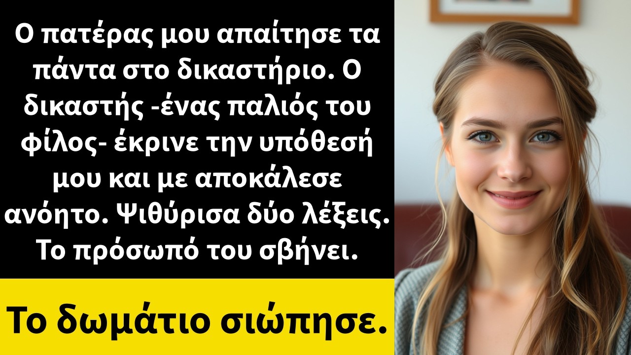 Ο πατέρας μου απαίτησε τα πάντα στο δικαστήριο. Ο δικαστής -ένας παλιός του φίλος- έκρινε την