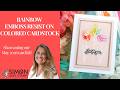 Rainbow Emboss Resist on Colored Cardstock | Easy WOW Technique