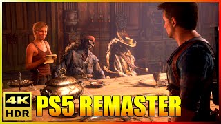 Uncharted 4 Remastered - Dead Pirate Dinner Table Cutscene - Uncharted Legacy Of Thieves PS5 4K