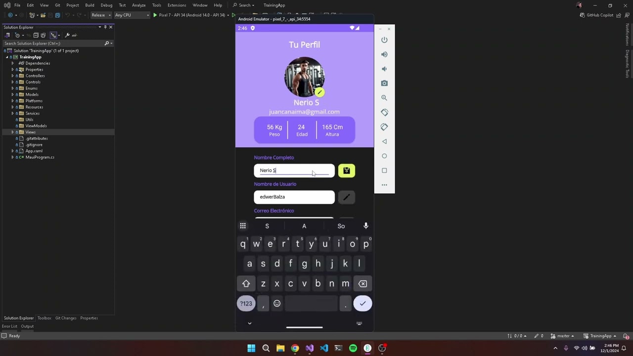 Proyecto Training App - Grupo 1 - Pr2 B2024 ULA