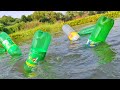 Bottle Fishing | Traditional Hook Fishing By Plastic Bottle | Fish Trap in Cambodia Method