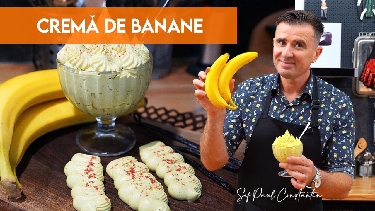🍌 Desert fără zahăr? Da, se poate! Cremă de Banane fină 🍮 Șef Paul Constantin
