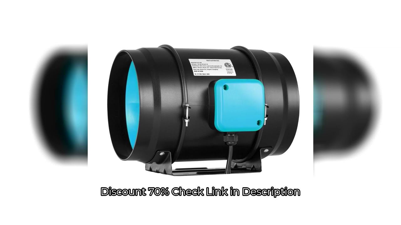 SucceBuy Inline Duct Fan EC-motor Ventilation Exhaust Fan with Temperature Humidity Controller for C