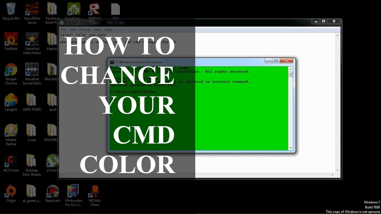 How To Change Your Cmd Color 2016 - YouTube