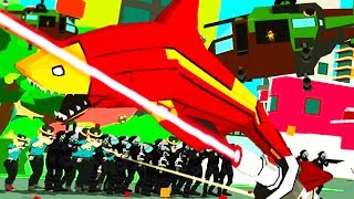 IRON MAN SHARK WITH A LIGHT SABER vs POLICE & MILITARY! - Shark Simulator | Pungence screenshot 4