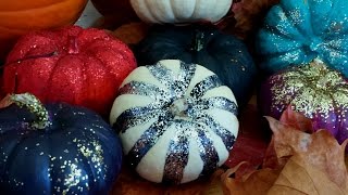 EASY DIY: Painted Pumpkins with Glitter!