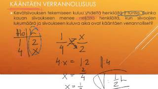 10. Kääntäen verrannollisuus