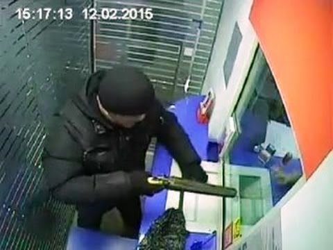 Ограбление банка в Иркутске, видео с камер (bank robbery)