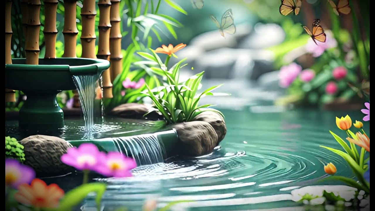 Peaceful Nature Meditation – Relaxing Bamboo Water Flow Ambience