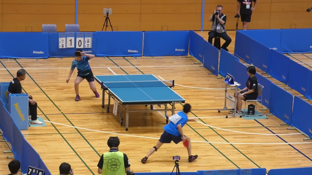 全中 卓球 男子 準決勝 川上流星（星槎）伊藤佑太（星槎）