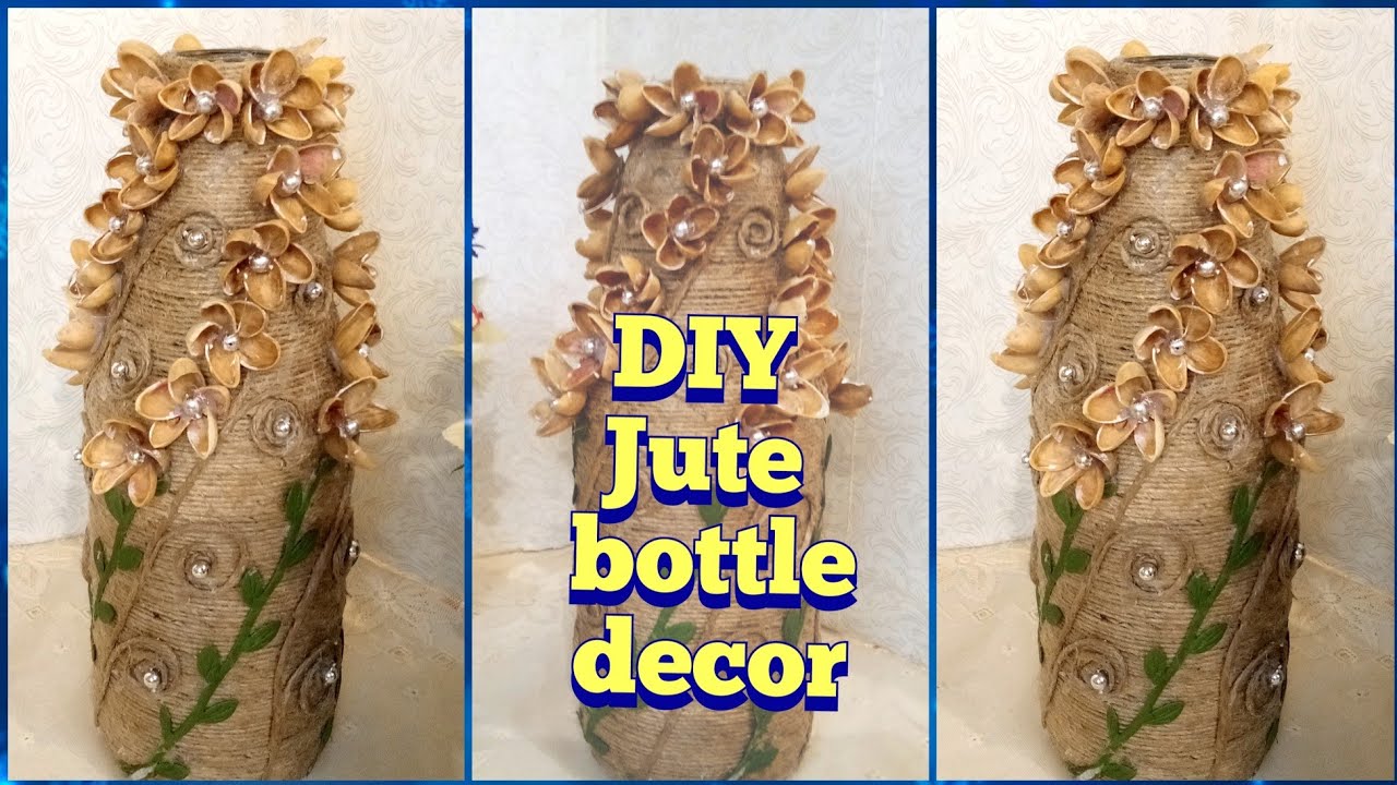 Супер идея! Ваза из бутылки и джута. Поделки из джута своими руками ...