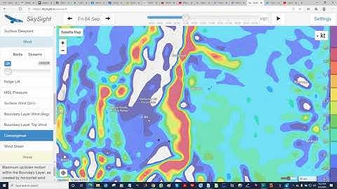 Data visualizations in SkySight for soaring forecasts - summer