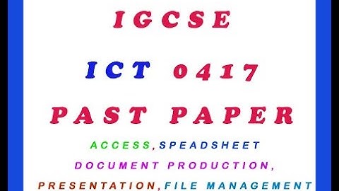 IGCSE ICT 0417 Paper2 October 2021 Database