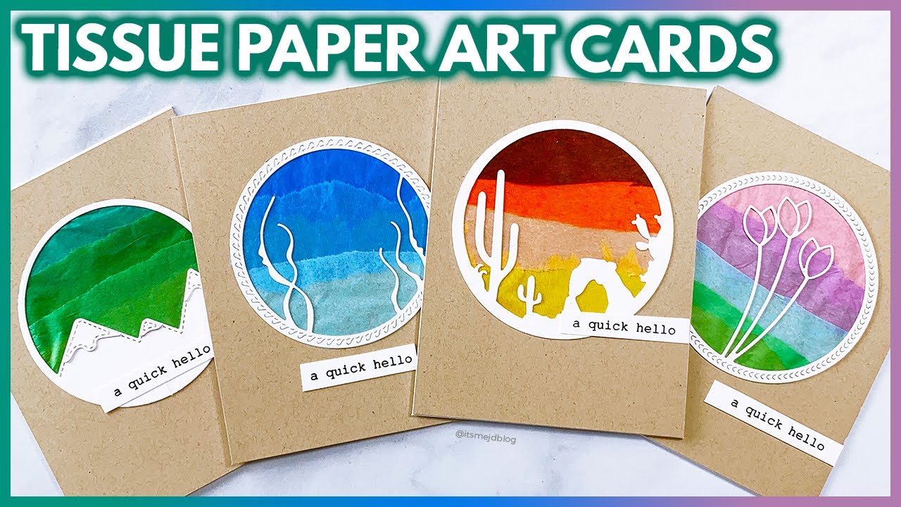 Bleeding Tissue Paper Art Cards / Tissue Paper Painting 