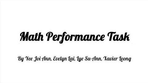 Maths Performance Task