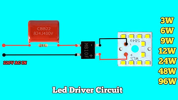 IN 220V AC To DC 3W 6W 9W 12W 24W 48W | Led Driver Circuit / Use Mb10f Rectifier 