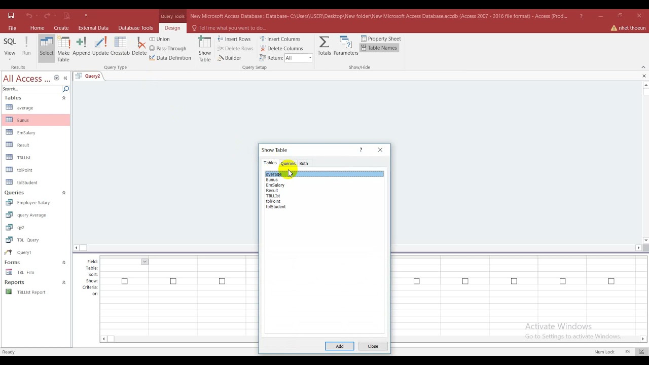 How to Employee Salary Calculation by Query In Ms Access 2021 speak