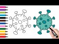 How to draw coronavirus step by step covid-19 virus drawing. Рисуем коронавирус. 怎样画新型冠状病毒简笔画绘画.