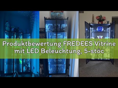 Produktbewertung FREDEES Vitrine mit LED Beleuchtung, 5-stöckige Sammlervitrine mit Intelligente Sen