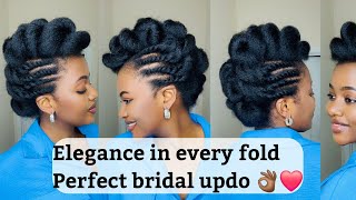 Elegant Fold-In Natural Bridal Hairstyle | Easy Protective Style for Natural Hair.