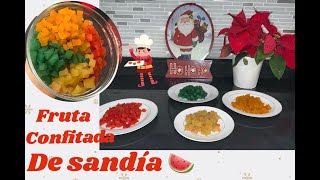 Como hacer FRUTA CONFITADA DE SANDÍA 🍉 La mejor receta 🥰🥰🥰