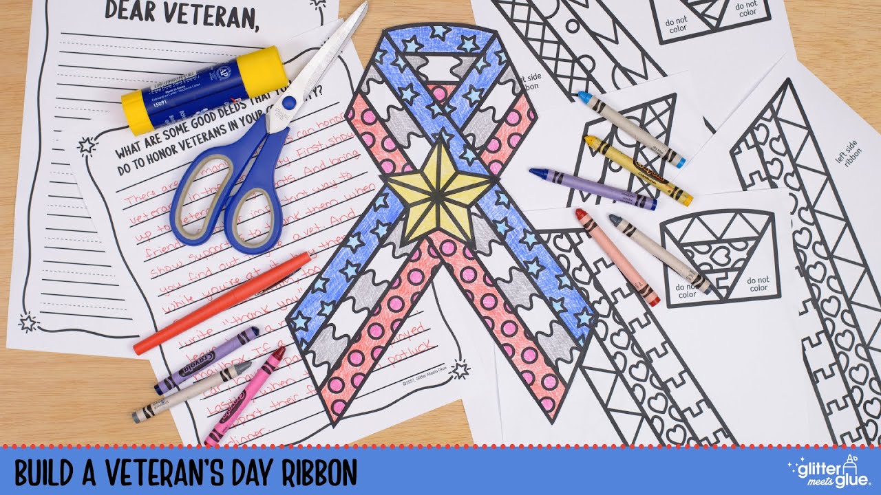 Printable Veteran's Day Craft, Template, Writing Prompts for Kids | No Prep November Activity