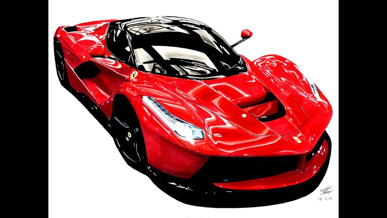 車絵 Car Drawing Ferrari Laferrari Drawing ラ フェラーリ イラスト Youtube