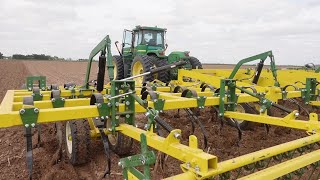 New 45' Roll-A-Cone Field Cultivator In Action