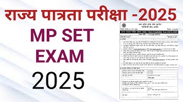 MP SET 2025 notification out|State Eligibility Test 2025|mppsc assistant professor exam 2025-26|m...