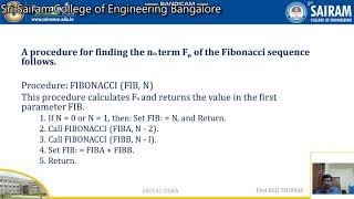 LectureVideo 18CS32 Module 2 Fibonacci Series Reji Thomas
