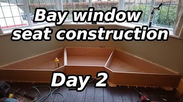 Bay window seat construction - day 2 fixing down the base, sides & divisions