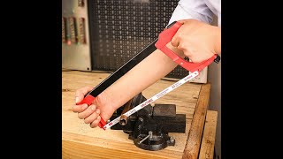 High-Tension Hacksaw With Blade Storage Heavy Duty Adjustable Hand Saw + 24 TPI Bi-Metal Hss Blade